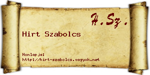 Hirt Szabolcs névjegykártya