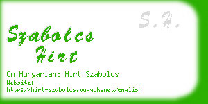 szabolcs hirt business card